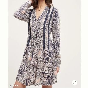Tiny Anthropologie Blue Pink Rayon Dress